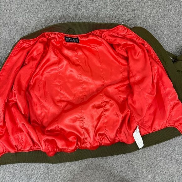Cotton On The Bomber Jacket Green 8 Military Flight - Picture 10 of 15